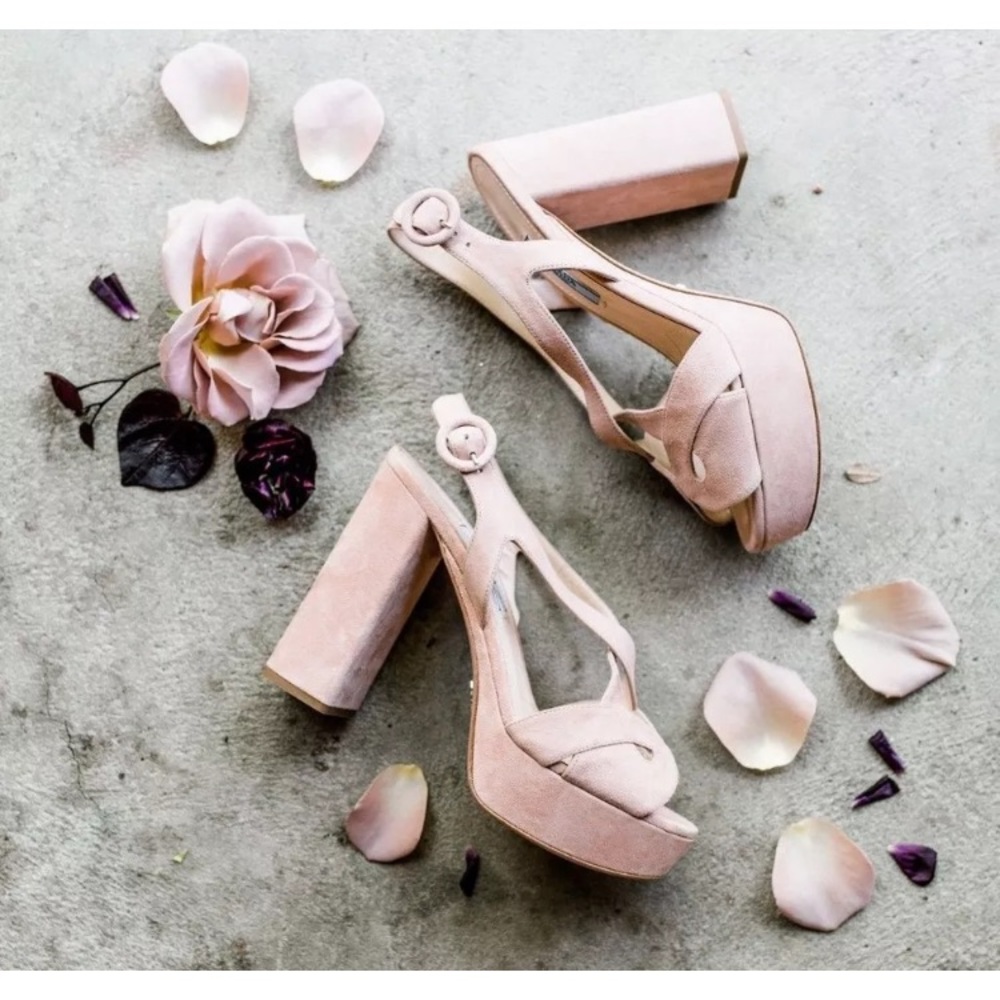 Prada Blush Pink Nude Heels Wedding Shoes 6.5
